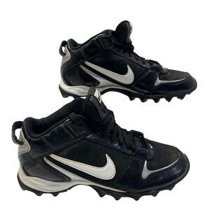 Nike Land Shark Legacy Football Cleats Mens 8.5 Black White 396232-011 Mid Top